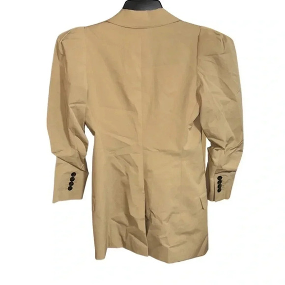 Smythe Khaki Chino Scrunch Sleeve Longline Blazer Size 2 - Picture 7 of 10